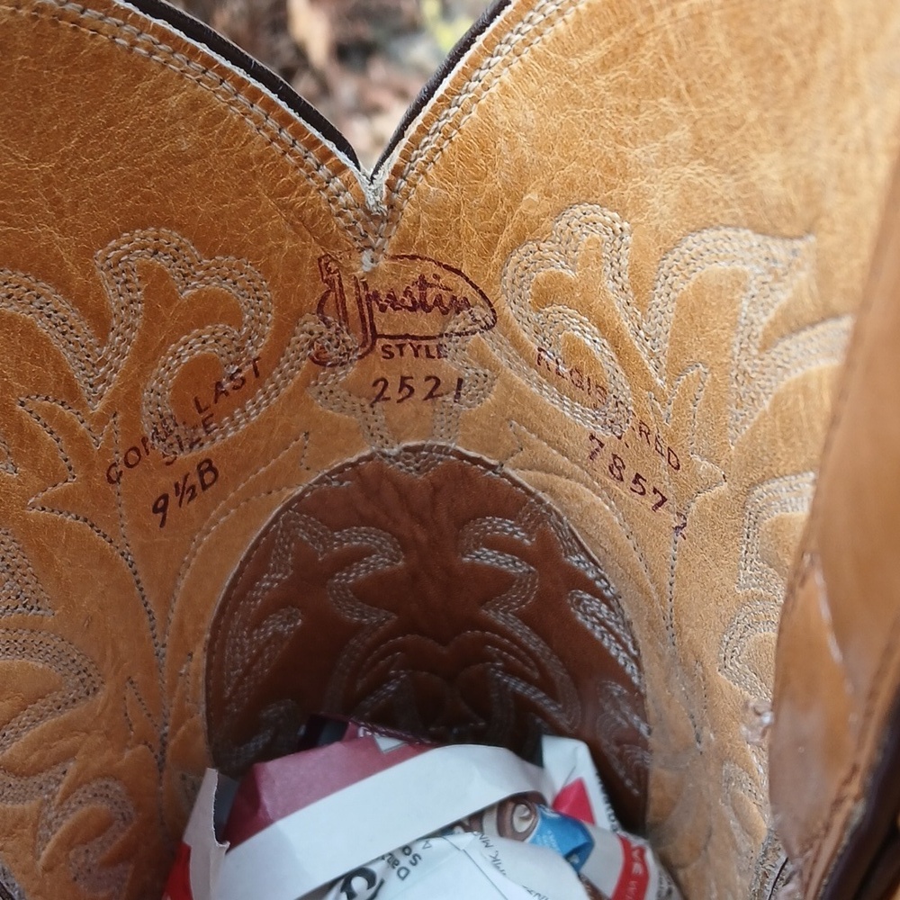 JUSTIN Womens Western Boots Sz 9.5B 2521 Honey Color - Picture 4 of 12